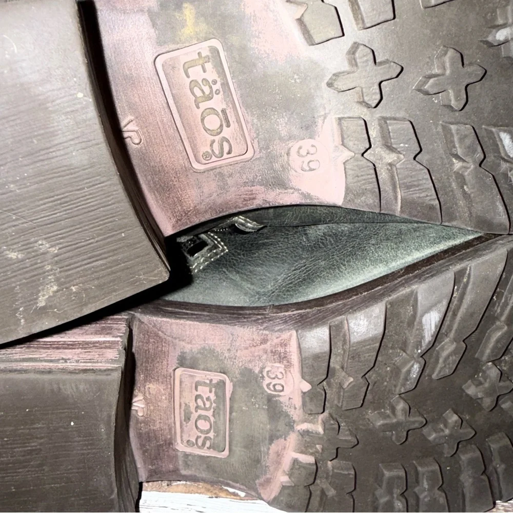 Taos Crave Teal Green Leather Lace-Up Boots EU 39 - Picture 6 of 12